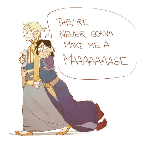 snuffysbox: Surana and Jowan, mage bff’s. 