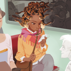 viivus:Here’s a preview of my piece in Ladies of Literature, vol. 2! I chose to do a modern interpretation of Medusa. The Kickstarter for the printed book is planned to be up mid-March, so keep an eye out!