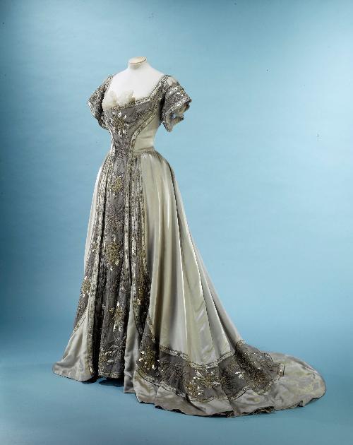 ephemeral-elegance: “Les Hortensias Bleus” (Blue Hydrangeas) Evening Gown, ca. 1896-1906