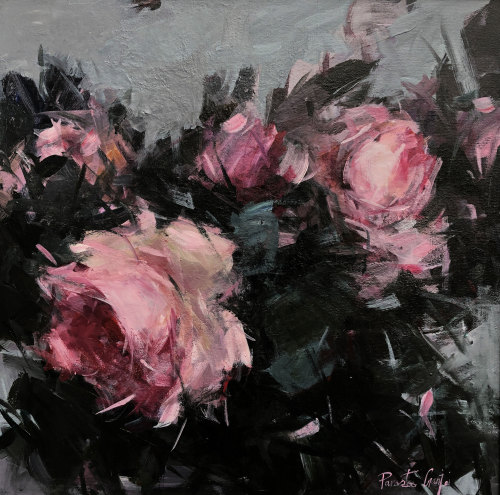 Parastoo Ganjei (Iranian, b. 1952, Iran, based Wiltshire, England) - Roses II, 2016, Paintings: Oil 