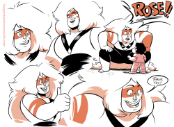 thegembeaststemple:  Headcanon: Jasper sometimes slips up and calls Steven Rose when overly excited (Steven takes it stride but will gently remind her that he’s not his mother)Also, Jasper’s genuine smile is just a dorky lopsided grin