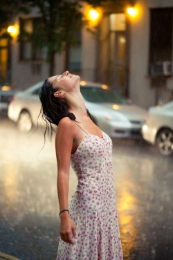 One of the beautiful thing is to see a girl get drench in rain like this