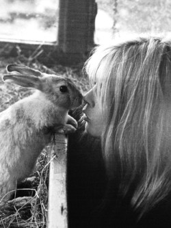 semioticapocalypse:  Brigitte Bardot and a rabbit. 1966  [::SemAp FB || SemAp::]