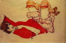 artist-schiele:  Wally with a Red Blouse, Egon Schiele