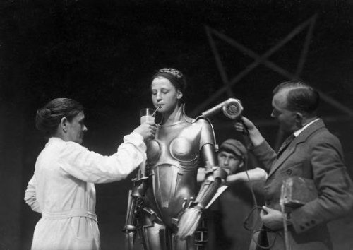 On the set of Fritz Lang’s Metropolis (1920’s)