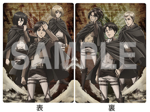 New official goods for the release of the 2nd SnK compilation film, Shingeki no Kyojin Kouhen: ~Jiyuu no Tsubasa~ have been unveiled!Besides the seiyuu brochure (Previewed here as well), there are new images of the Shigashina Trio & the veteran trio