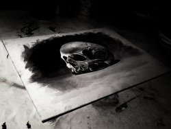 lllnomadlll:  Skull | Acrylics on board |