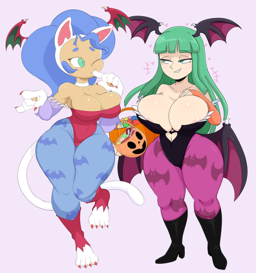 bungee-gumu: Darkstalkers halloween collab with my boy @purple-yoshi-draws My twitter