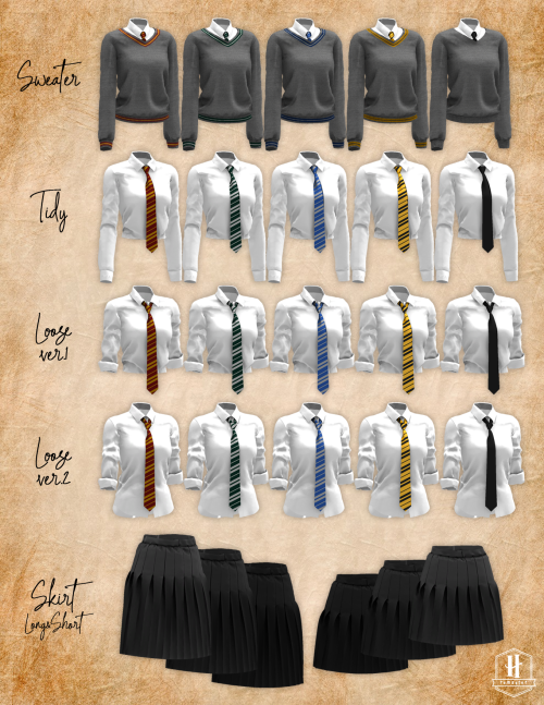 Kiro_Hogwarts uniform set (remaster) +Kids versionremastered version of the Hogwarts uniform release
