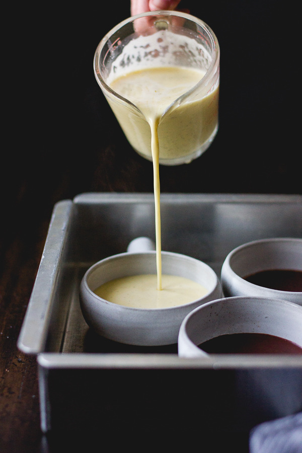 sweetoothgirl:  Blood Orange Chocolate-Bottom Crème Brûlée for Two