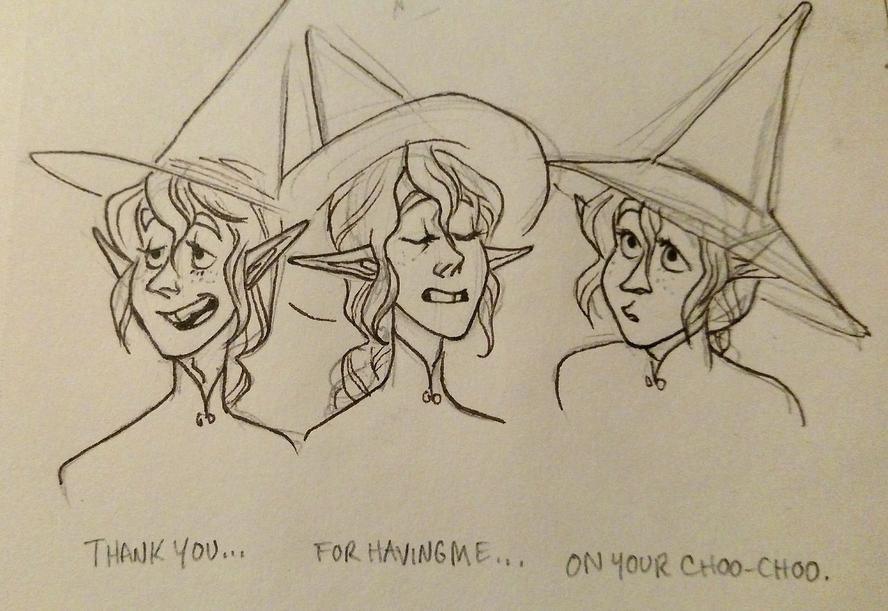 haverkampink:Some sweet, simple Taako faces. Murder on the Rockport Limited is still