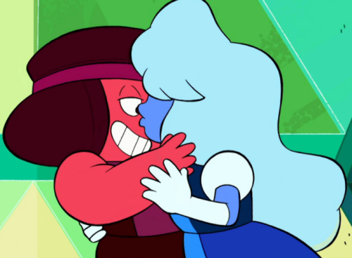 aphster:  mr-zombiez:NO NOYOU GUYS DON’T UNDERSTAND HOW MUCH THEY LOVE EACH OTHERRUBY IS BLIND. Steven scared her when he first speaks to her in the cell- she visibly jumps and looks around. When they are running through the halls, Steven tries to talk