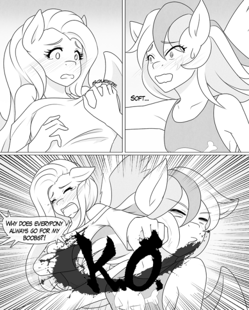pia-chan: theroguediamond:  Ask #5 Done by super awesome guest artist JonFawkes! you all better go and check out his stuff if you somehow don’t know about this rad guy.  Also, it’s cannon now that Fluttershy’s boobs are hella shock absorbent. 