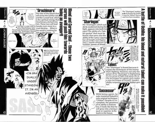 Repost of Sasuke&rsquo;s first databook profile, because Tumblr deleted the last one.(Let&rs