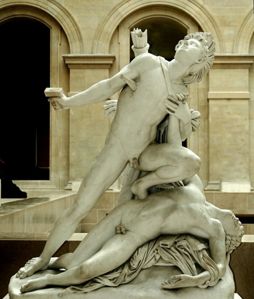 splendidgeryon:  Nisus and Euryalus (1827) Jean Baptiste Roman.  Louvre, Paris  Small dicks are