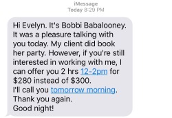 fuckingflorida:  skater110599:  wizardpunk:  i just got this wrong number text and was like “that can’t possible be a real name” and i googled it and was led to bobbi babalooney’s website which autoplays the single best and most ridiculous jingle