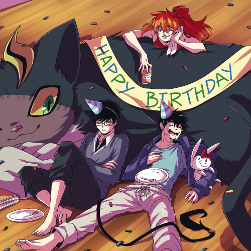 Happy Birthday Rin and Yukio! They’re all tuckered out after a big b'day party.