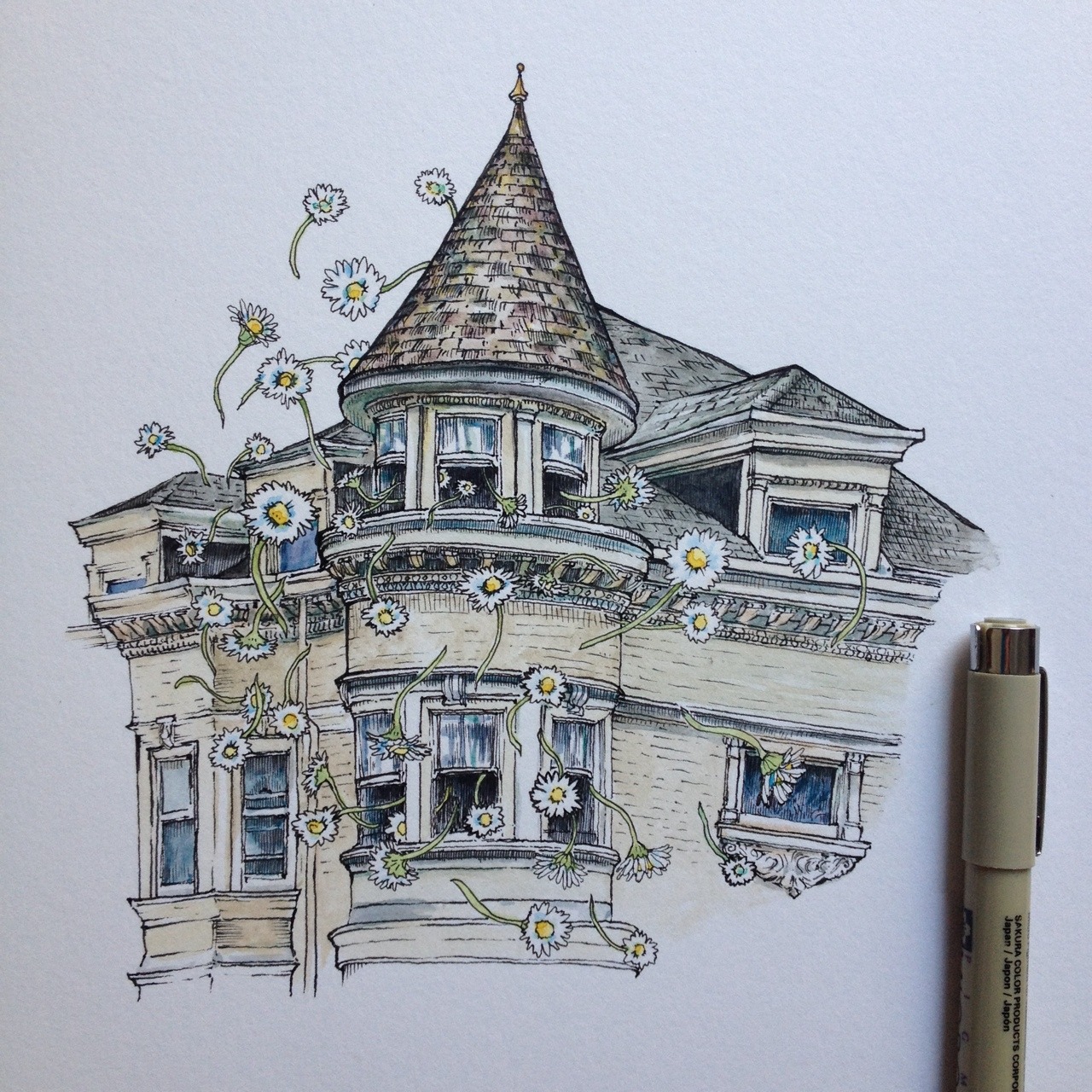 noelbadgespugh:  house enchanted by daisies