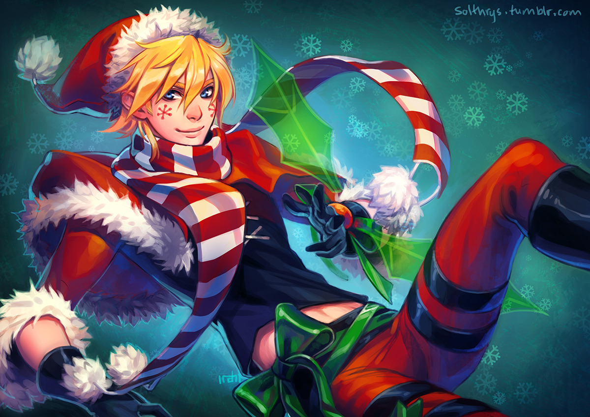 lol-fanartfordays:  Christmas Ezreal for secret santa by irahi