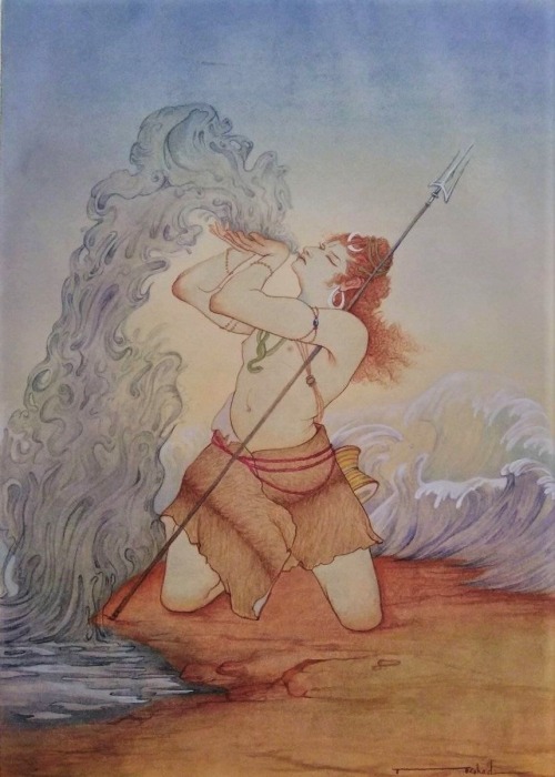 Shiva drinking the Halahala poison by Monal Kohad