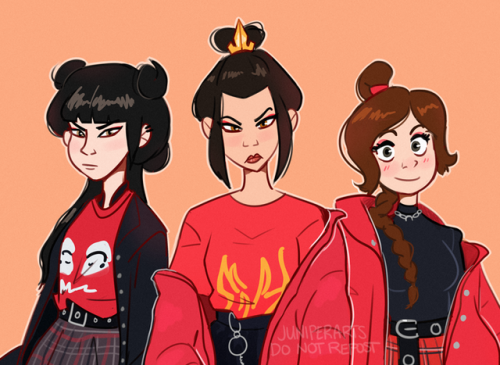 juniperarts:Rewatched Avatar the Last Airbender recently and finally was able to draw this idea of Azula’s gang 🔥🔥🔥
