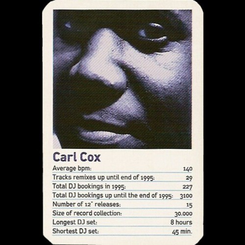 Now my favorite dj @carlcoxofficial A vintage collection of DJ trading cards from 1996 have surfaced