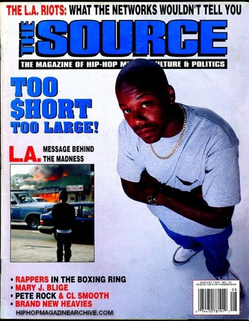 oldschoolhiphoplust - Too Short on the cover of The Source...