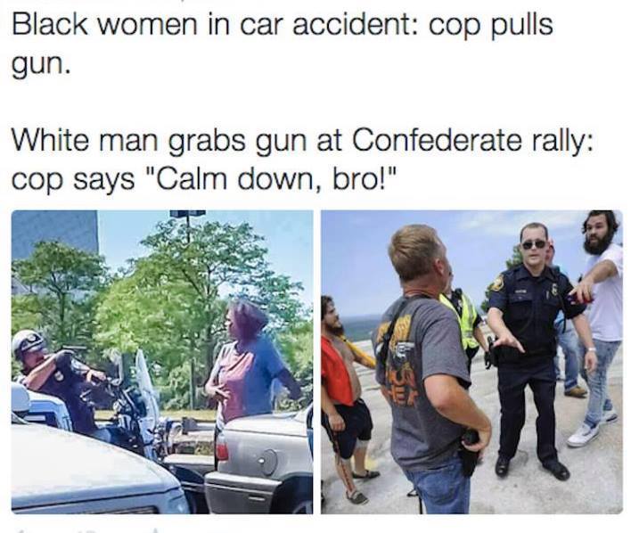 blackroxtar:  liberaleffects:    Two viral photos from this weekend destroy the myth