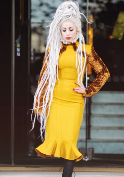 ladyxgaga:  Photos of Gaga leaving her hotel in London a few moments ago. 