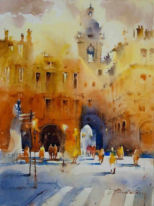 culturenlifestyle: Expressive Cityscape Watercolor Paintings by Viktoria Prischedko German artist Vi