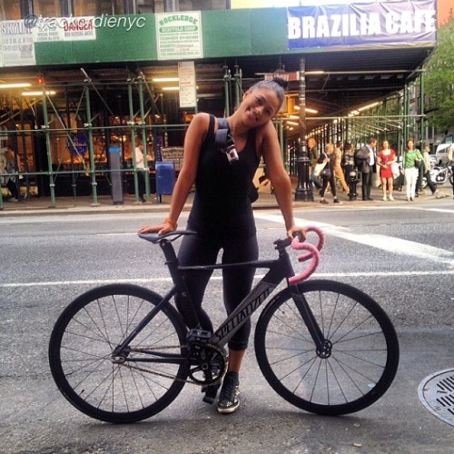 fixiegirls:  by @trackordienyc “@Cozydow on her new #specialized #LangsterPro. The newest member of 