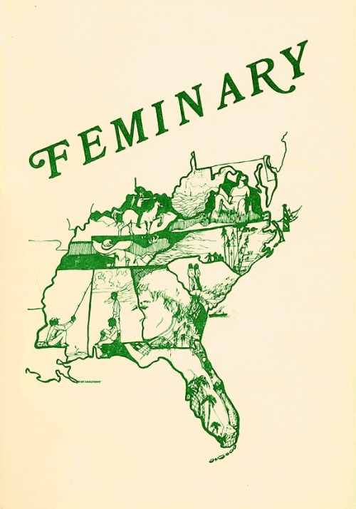 Top: The Feminary Collective in 1982: Helen Langa (top left), Minnie Bruce Pratt (center), Eleanor H