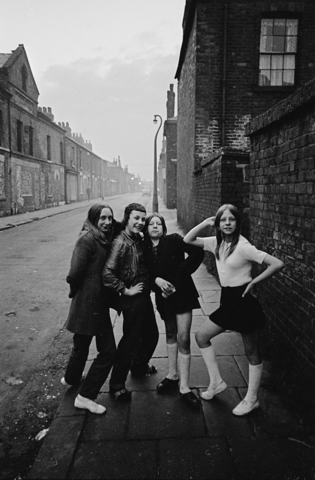 Nick Hedges. Teenage Girls at Dusk, Salford 1969.