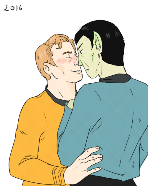 toastybumblebee: A redraw of my first spirk drawing exactly one year separating each other