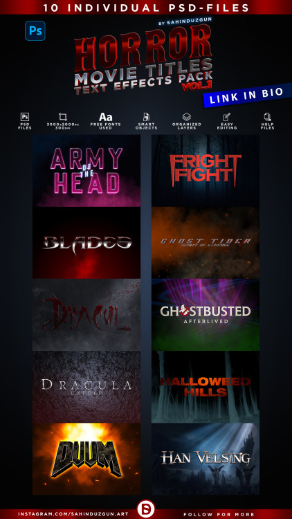 HORROR MOVIE TITLES - Vol.1 | Text-Effects/Mockups | Template-Package by Sahin Düzgün