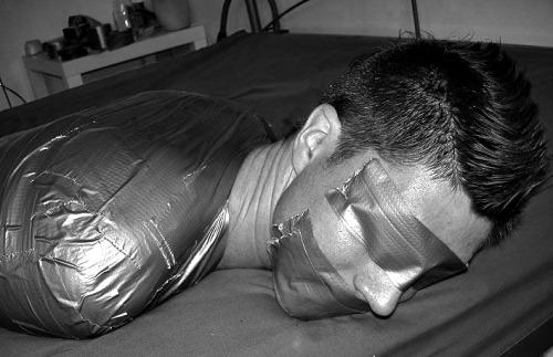giantsorcowboys: Kinky Days Getting Tied Down At Work This Monday?  Get Tied Up, Instead! And Gagge