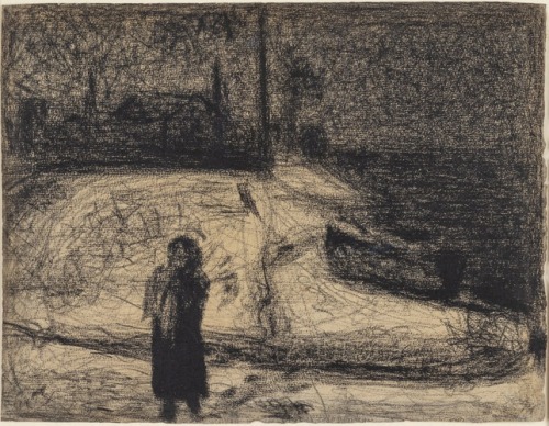 The Zone (Outside the City Walls), Georges Seurat, 1882, Art Institute of Chicago: Prints and Drawin