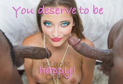 sissydebbiejo:  You deserve to be black cock