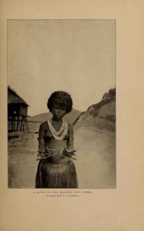 the-two-germanys:A native of Port Moresby, New Guinea. String Figures: A Study of Cat’s-Cradle in Many LandsCaroline Furness JayneNew York: Charles Scribner’s Sons, 1906.