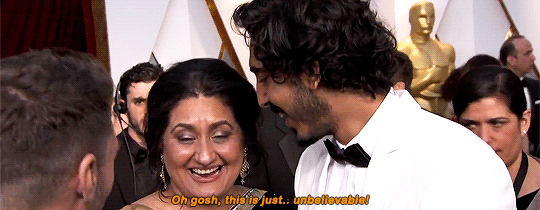 justawesomeenough:  thandies: Dev Patel brings his mom Anita Patel as his date to