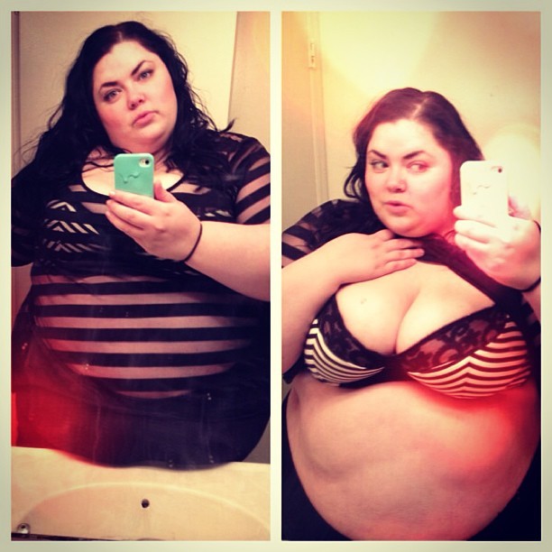 lunalovex:  #plussize #ssbbw #fat #stripes 