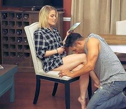 slave2womyn: This houseboy is being rewarded for six months of exemplary service with the privilege 