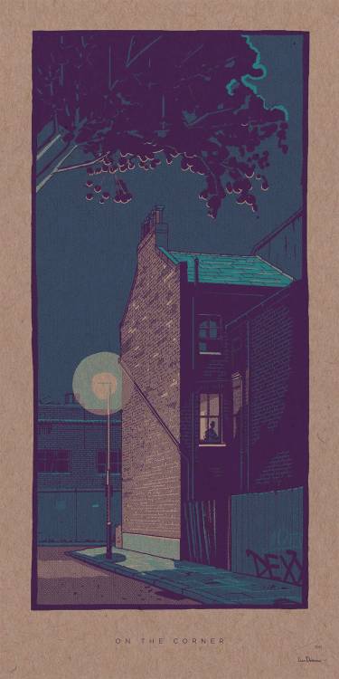 liamdevereux:On The Corner30cm x 60cm Giclee print on 300gsm Kraft paper.Sometimes scenes catch my e