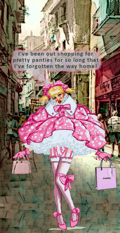 A ‘Prissy Sissy’ is sent out for a pantie shopping stroll and gets lost in the maze of city streets.