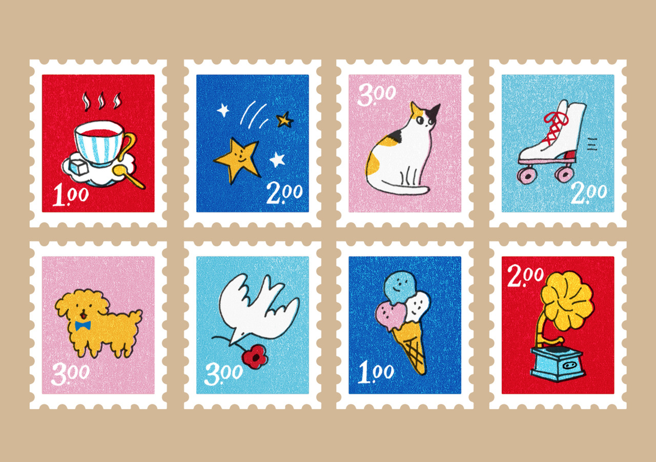 Arwen H. Illustration - stamp stickers