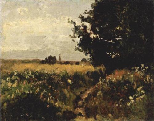 Josef Wenglein  (1845 - 1919)Summery field meadow landscape, 1870