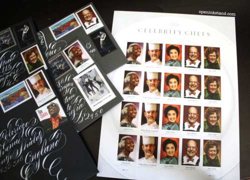 Celebrity chefs! I was so happy to see these stamps, and couldn’t wait to use them. I’m 