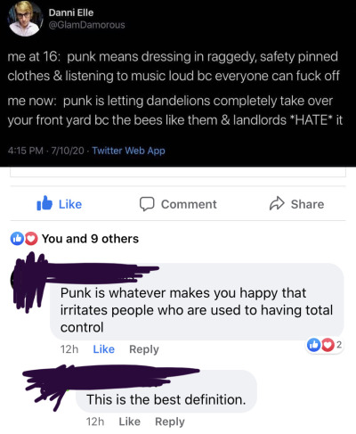 wilwheaton:audreycritter:PUNK IS WHATEVER MAKES YOU HAPPY THAT IRRITATES PEOPLE WHO ARE USED TO HAVING TOTAL CONTROL. 👏🏻👏🏻👏🏻PUNK IS WHATEVER MAKES YOU HAPPY THAT IRRITATES PEOPLE WHO ARE USED TO HAVING TOTAL CONTROL.