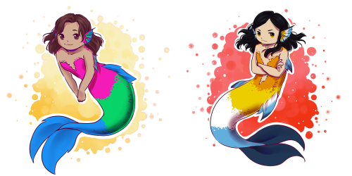amaranthia-draws:I just wanted a post that collected all of my little pride mermaids at once. They