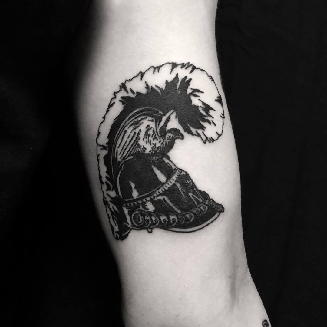 Tattoo With Woman With Eagle Helmet Tattoo Ideas